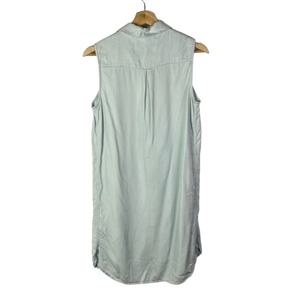BeachLunchLounge Light Blue Chambray Sleeveless Button Down Mini Dress S - Picture 2 of 3